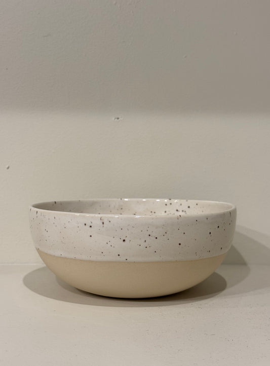 Breakfast bowl white speckled