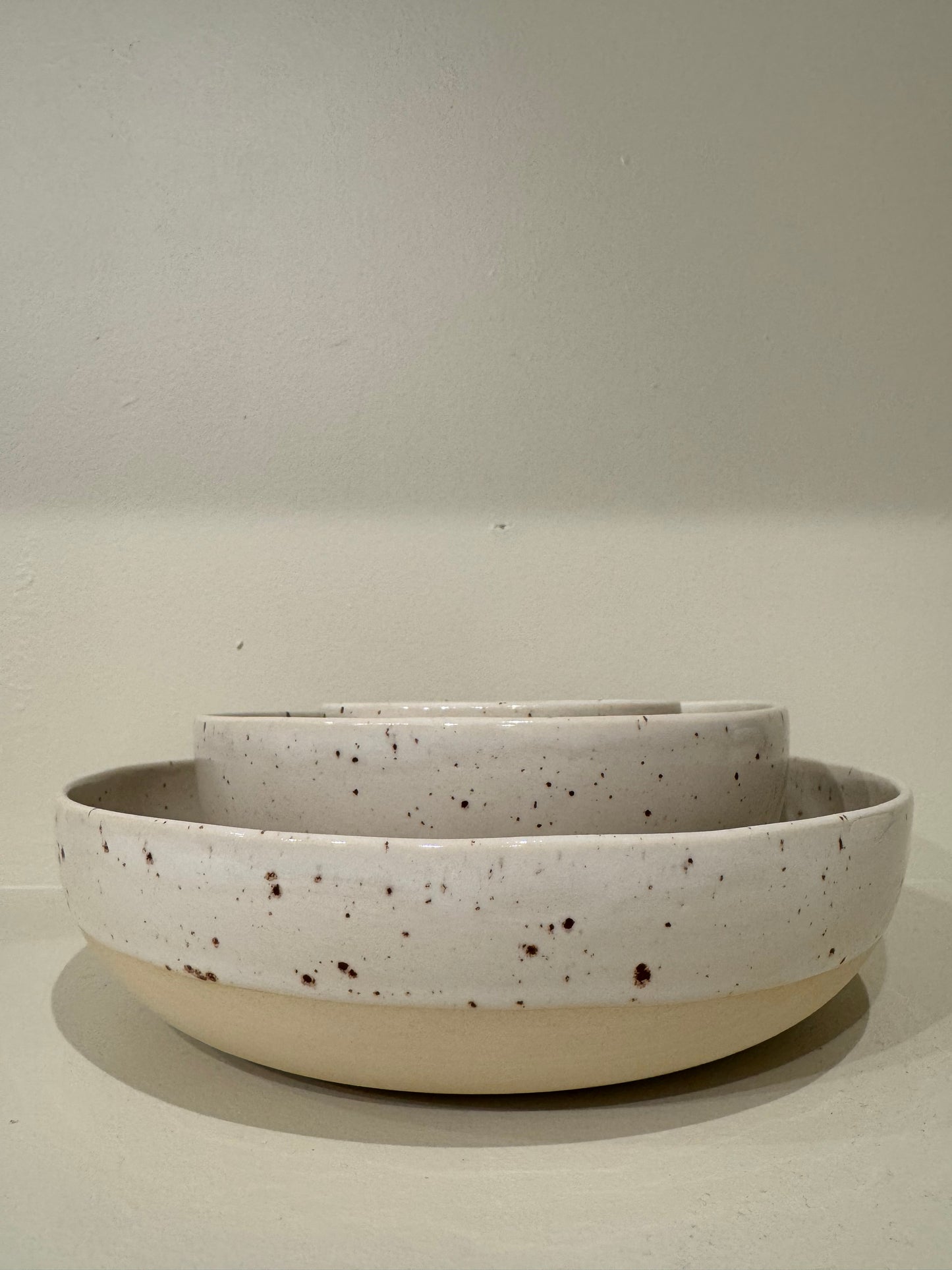 Breakfast bowl white speckled